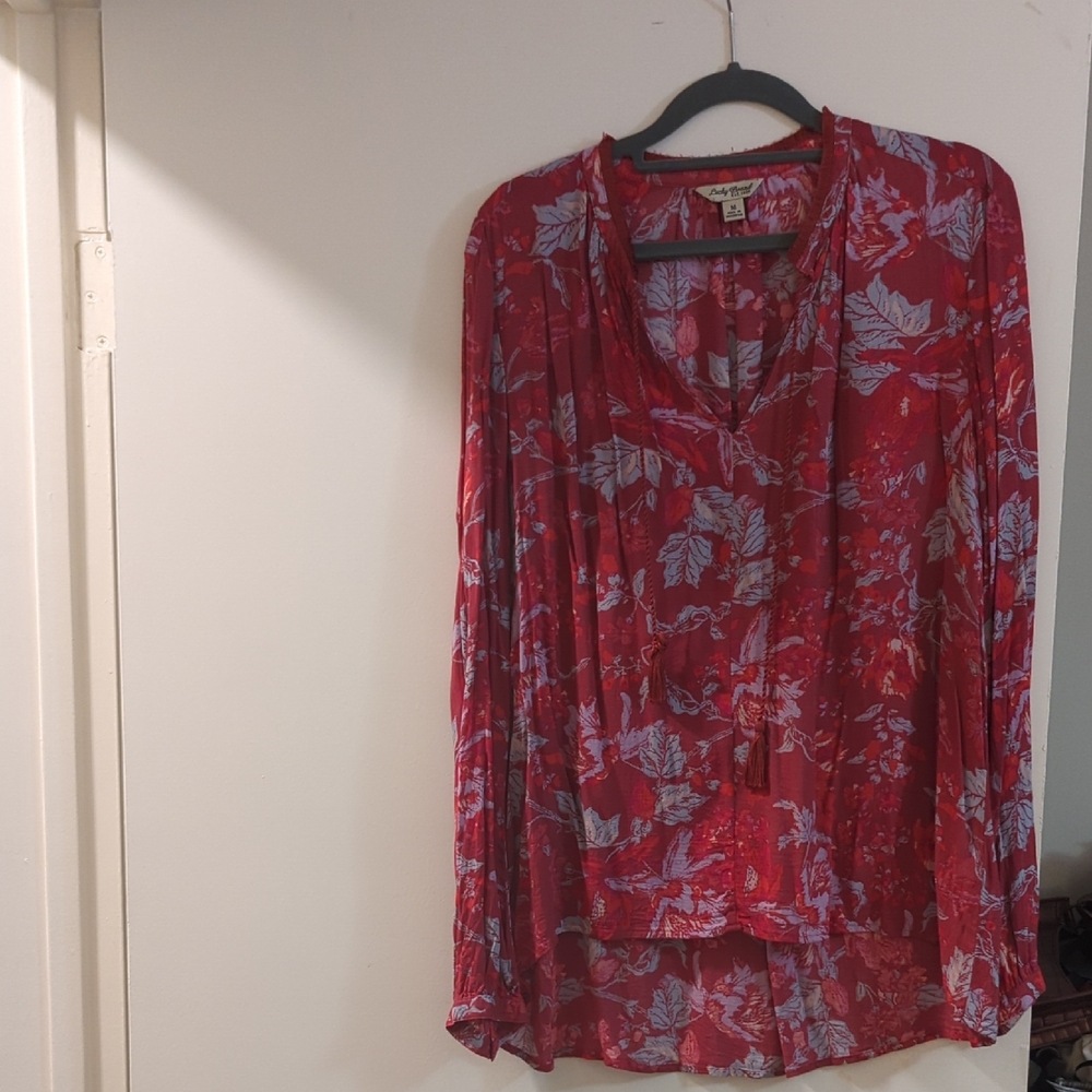 Lucky Brand Floral Red Blouse